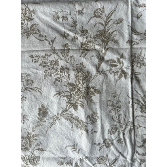 Ikea Floral queen Pillow Sham 34" X 25.5" Olive Green On White Cotton - Picture 1 of 11